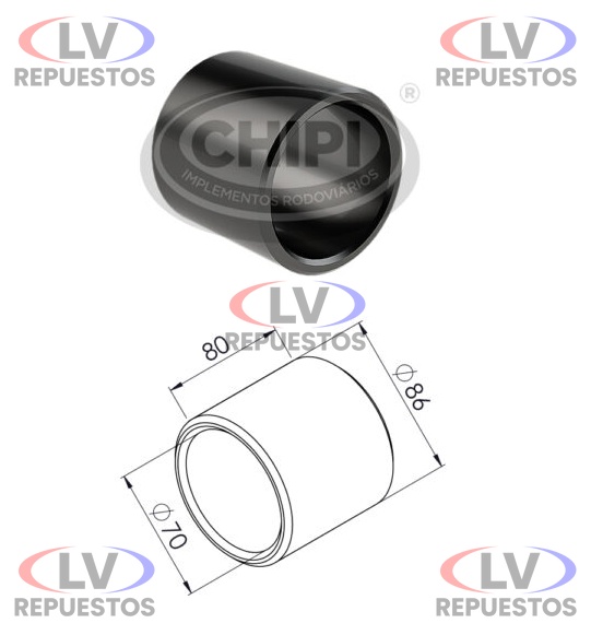 OJAL BRAZO TENSOR 70MM CARRETA RANDON CHIPI