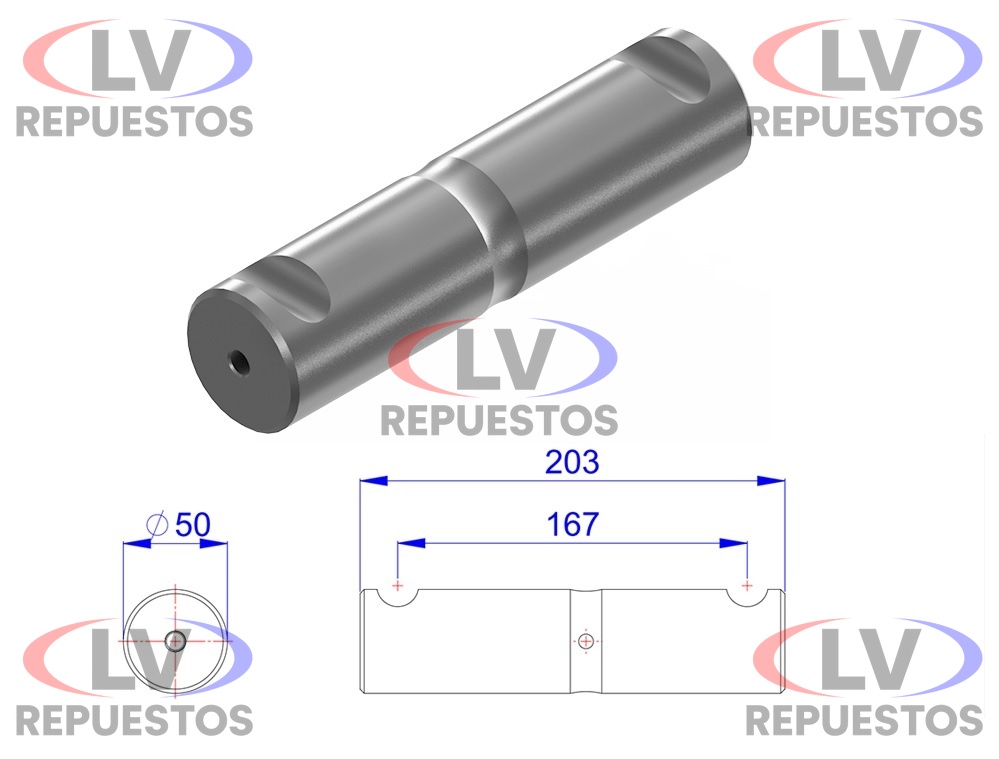 PERNO BALANZA 50X203MM REFORZADO CARRETA RANDON OLIVO